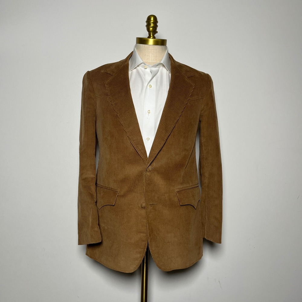 Sheplers Blazer Mens 40R Brown Corduroy Western Suede Elbow Patches Vintage